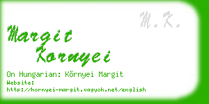 margit kornyei business card